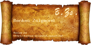 Benkes Zsigmond névjegykártya
